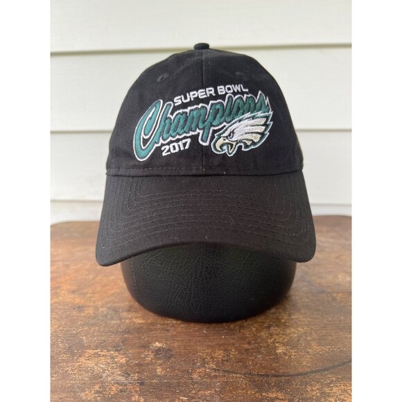 New Era Women's Adjustable Hat Super Bowl Champions 2017 Philadelphia Eagles Bla - Picture 1 of 6